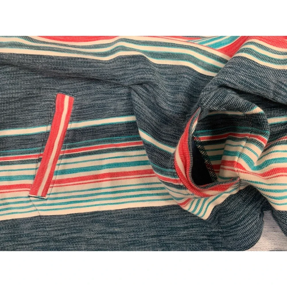 Womens Woolrich Beach Pullover Hoodie Multicolor Kangaroo Pockets